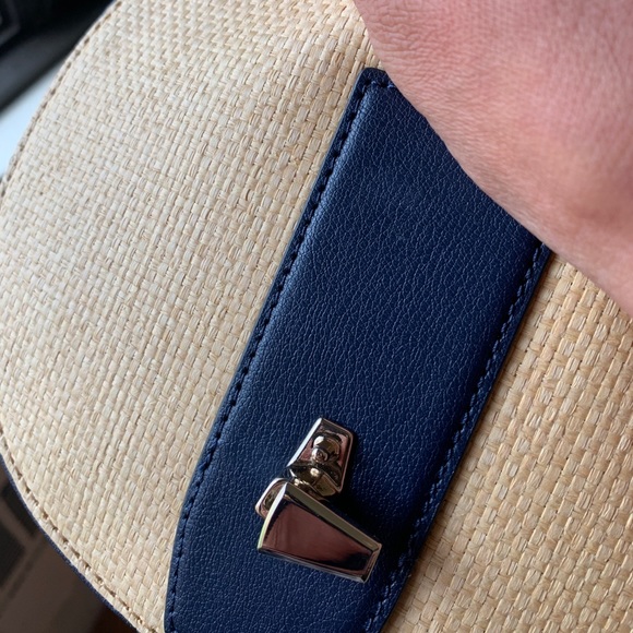 LIMITED EDITION🔥Authentic Kate Spade leather/straw woven turn lock flap Crosby - Picture 11 of 12